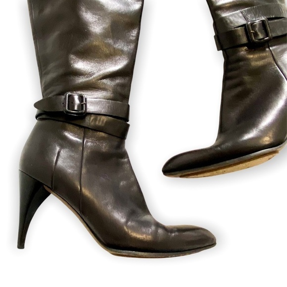 Y2K Costume National knee high leather boots with removable straps, size 38EU - Picture 6 of 16